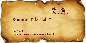 Kummer Máté névjegykártya